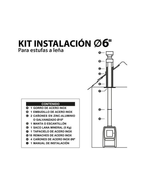 Kit de Instalación a leña 6 Pulgadas Amesti-1