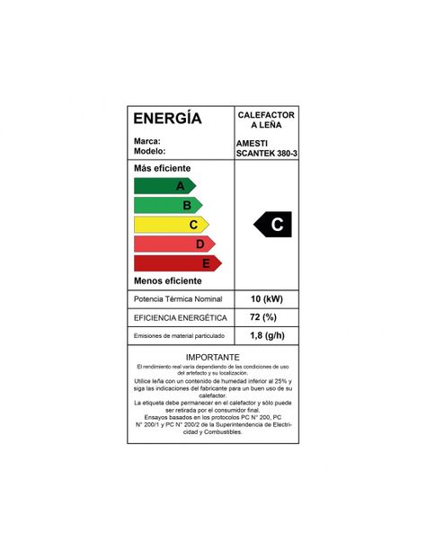 Calefactor a leña Amesti Scantek 380-4