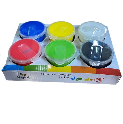 6 Pinturas Lavables Para Dedo-2
