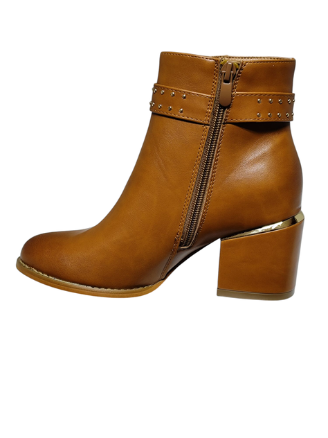 Botin Mujer  Camel Taco Bajo  M477-3