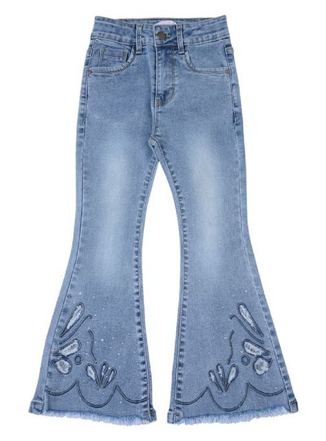 Jeans Mezclilla Flare Niña Algodón -1