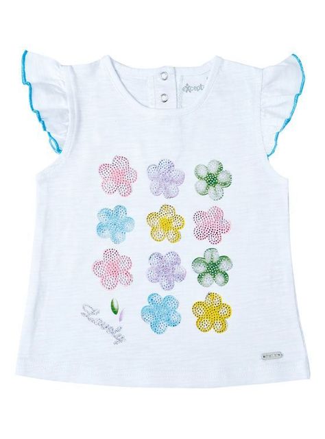 Polera Bebé Niña Algodón Manga Corta con Estampado y Glitter-1