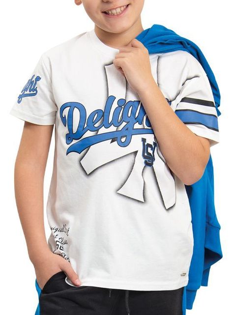 Polera Niño Algodón Manga Corta Verano con Estampado-0