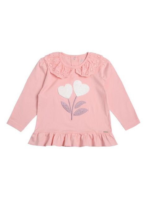 Polera Manga Larga Bebé Niña con Broches-0