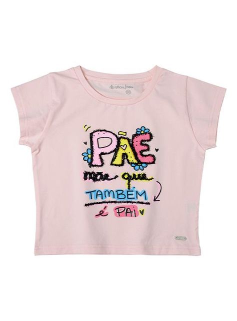 Polera Niña Manga Corta con Estampado-0