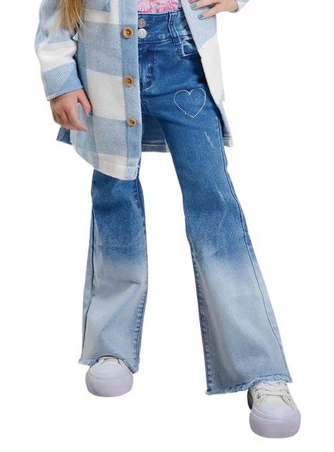 Jeans Flare Niña Destroyer y Strass-0