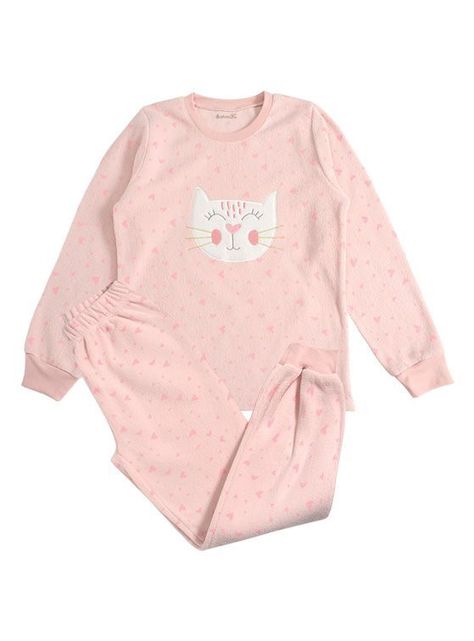 Pijama Polar Niña Gatito-0