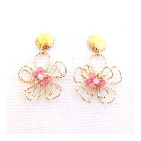 Aros Flor Rosa-0