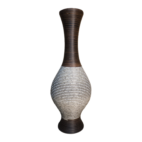 Jarron Florero Decorativo Tejido Rattan Moderno Blanco 70 CM-0