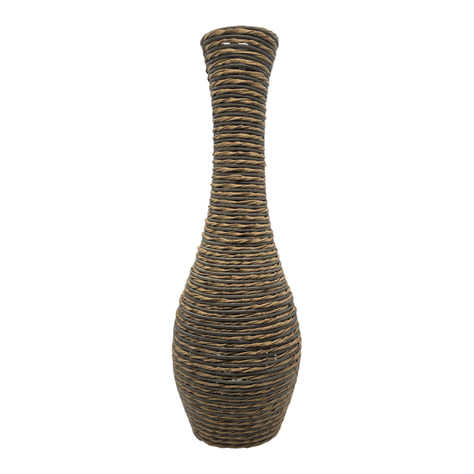 Jarron Florero Decorativo Tejido Rattan Moderno Café 60 CM-0