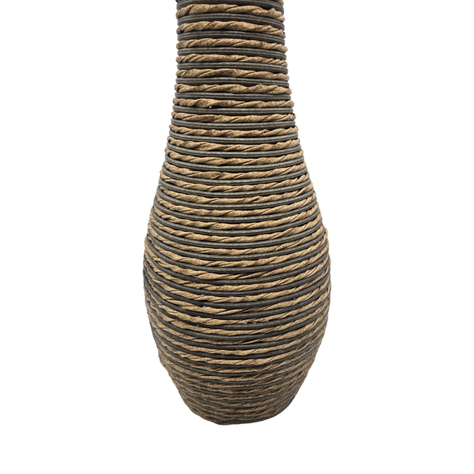 Jarron Florero Decorativo Tejido Rattan Moderno Café 60 CM-4