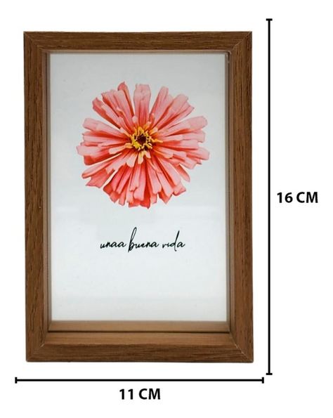 Cuadro De Vidrio Marco Madera Diseño Flor Decorativo-3