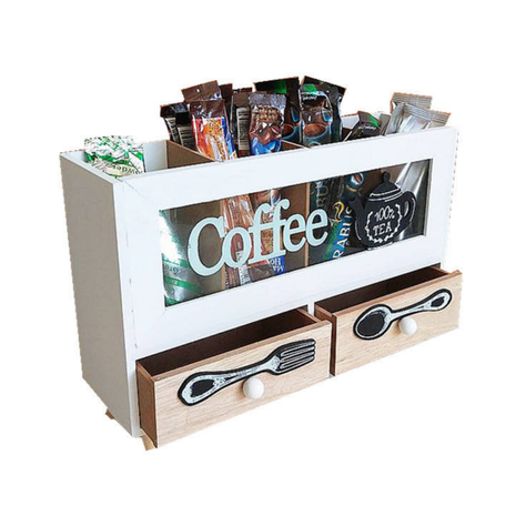 Caja De Te 4 Divisiones Con Cajones Estacion De Café Oficina-0