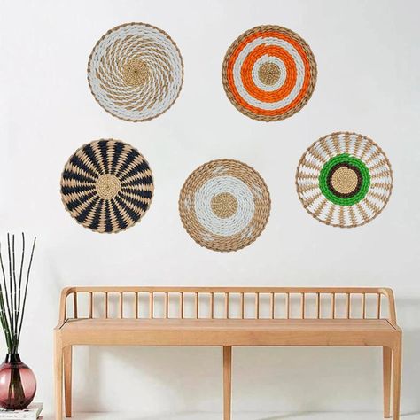 Circulo Decoración De Mimbre Para Pared Casa Terraza Mediano-4