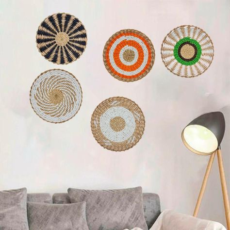 Circulo Decoración De Mimbre Para Pared Casa Terraza Mediano-5