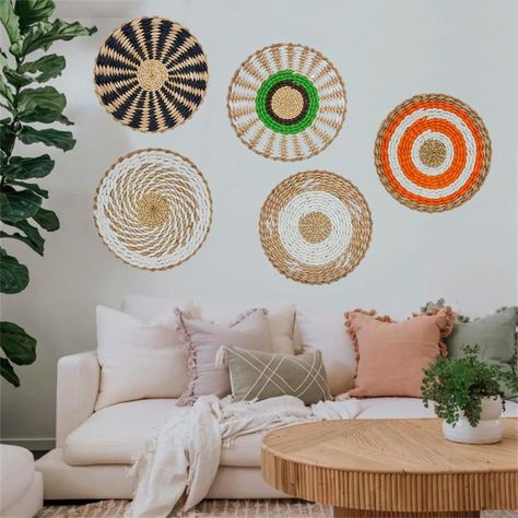 Circulo Decoración De Mimbre Para Pared Casa Terraza Mediano-6