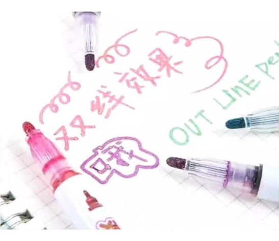 Marcadores Metalicos Outline Pen 6 Colores Profesionales-3