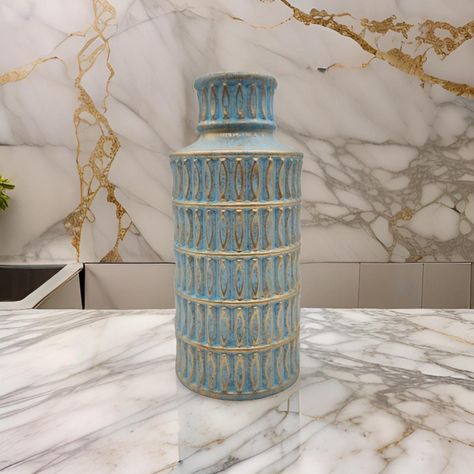 Jarron Florero Ceramica Diseño Egipcio Calipso Dorado Grande-2