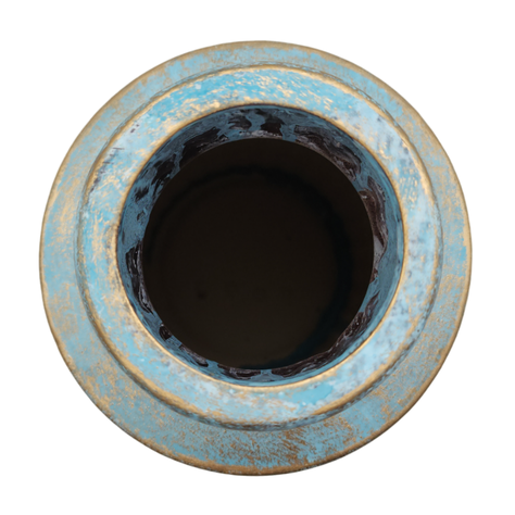 Jarron Florero Ceramica Diseño Egipcio Calipso Dorado Grande-4