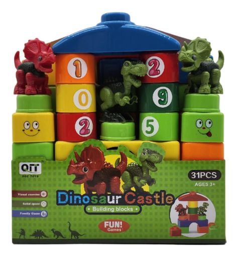 Set Bloques Y Dinosaurios Grande 31 Piezas Con Bolso Estuche-2