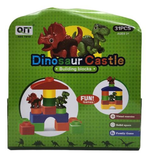 Set Bloques Y Dinosaurios Grande 31 Piezas Con Bolso Estuche-4