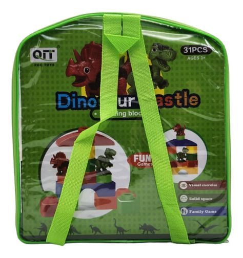 Set Bloques Y Dinosaurios Grande 31 Piezas Con Bolso Estuche-5