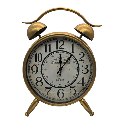Reloj De Mesa Analogico Hierro Vintage Decorativo Dorado M-0