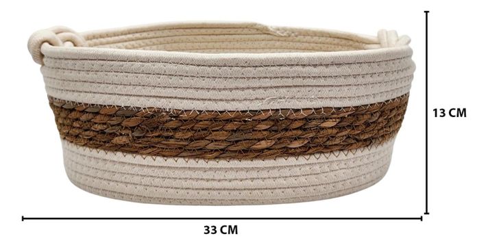 Canasto Cesta Tejido Nudo Rustico Estilo Campestre-3