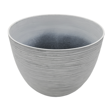 Macetero Maceta Diseño Rayas Envejecido De Plastico Blanco M-1