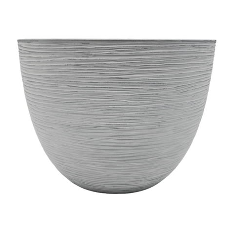 Macetero Maceta Diseño Rayas Envejecido De Plastico Blanco M-2