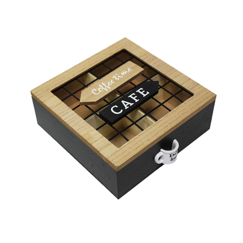 Caja De Te 4 Divisiones Tapa Con Diseño Decorativa Decohogar-0