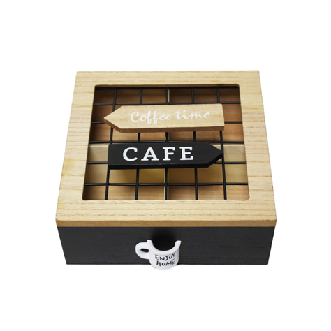 Caja De Te 4 Divisiones Tapa Con Diseño Decorativa Decohogar-2