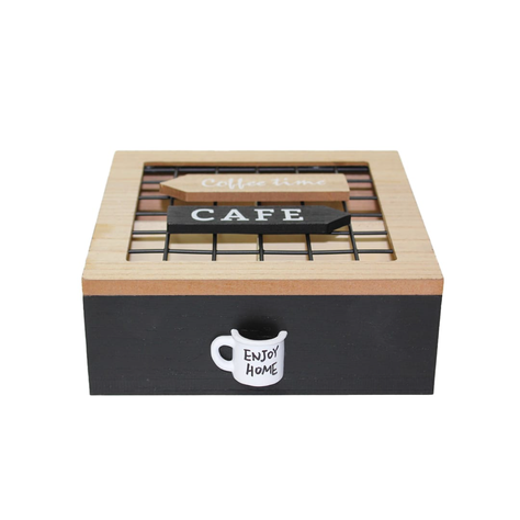 Caja De Te 4 Divisiones Tapa Con Diseño Decorativa Decohogar-3