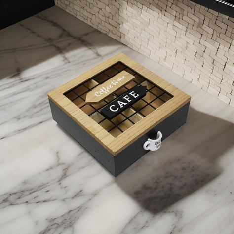 Caja De Te 4 Divisiones Tapa Con Diseño Decorativa Decohogar-6