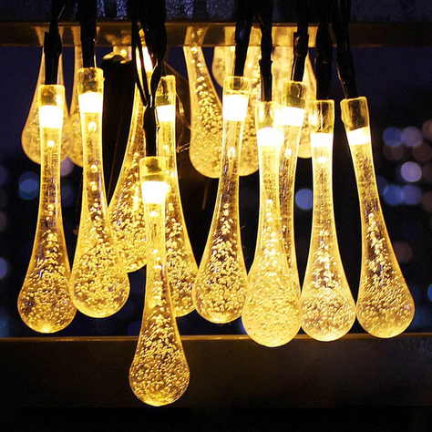 Guirnalda Solar Gotas Gotitas Luces Led Decoracion Jardin-1