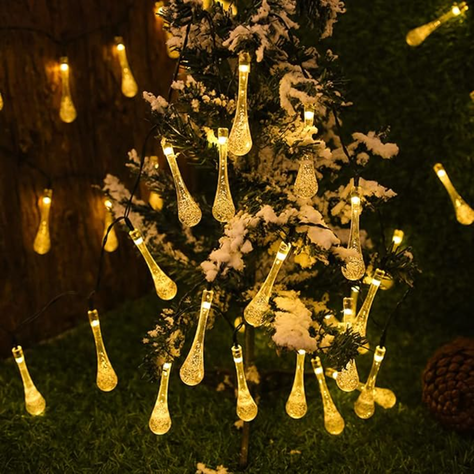 Guirnalda Solar Gotas Gotitas Luces Led Decoracion Jardin-6
