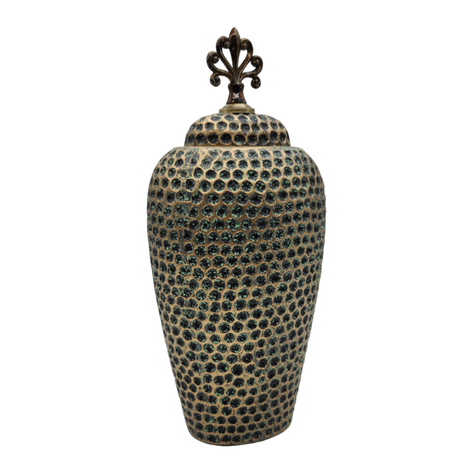 Jarron Florero Ceramica Diseño Envejecido Puntos Alargado-0