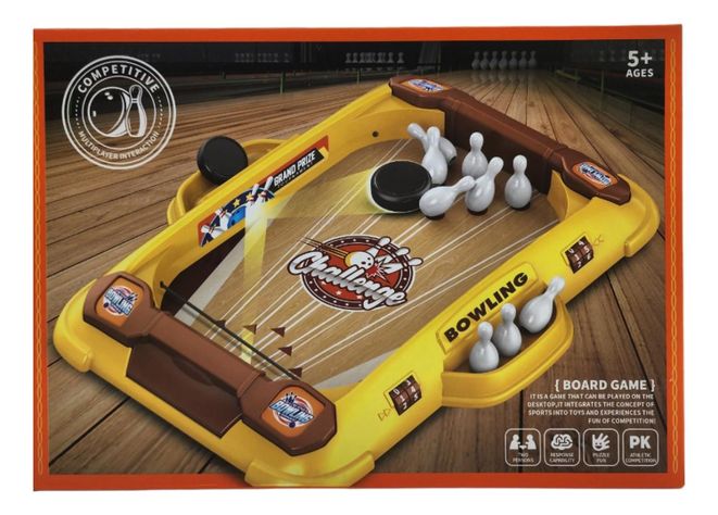 Juego Mini Bowling Juguete Bolos De Mesa Disco Portatil-2