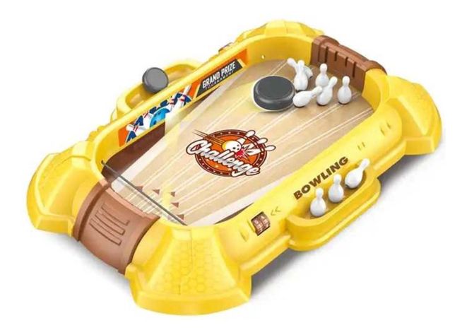 Juego Mini Bowling Juguete Bolos De Mesa Disco Portatil-3