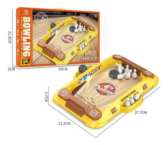 Juego Mini Bowling Juguete Bolos De Mesa Disco Portatil-5