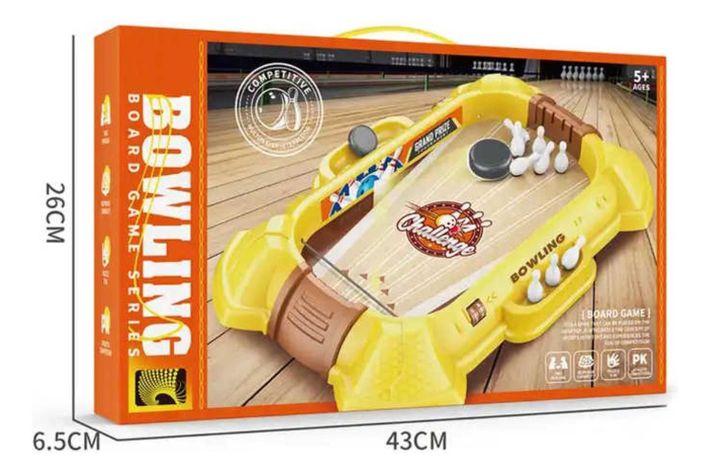 Juego Mini Bowling Juguete Bolos De Mesa Disco Portatil-6