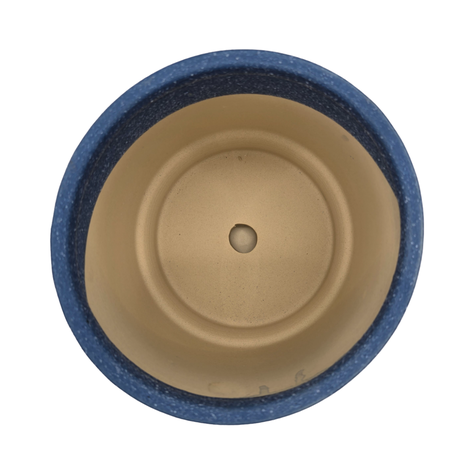 Macetero Maceta De Ceramica Azul Con Patrones Beige S-4