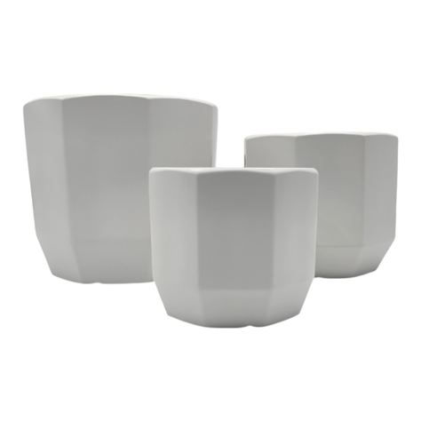 Set 3 Maceteros Maceta De Ceramica Blancos Lineas Verticales-1
