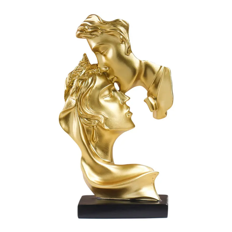 Escultura Romantica De Amor Pareja Beso De Resina Dorado-0