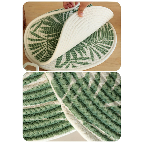 Set 2 Base Para Olla Cosas Calientes Individuales Verde-6