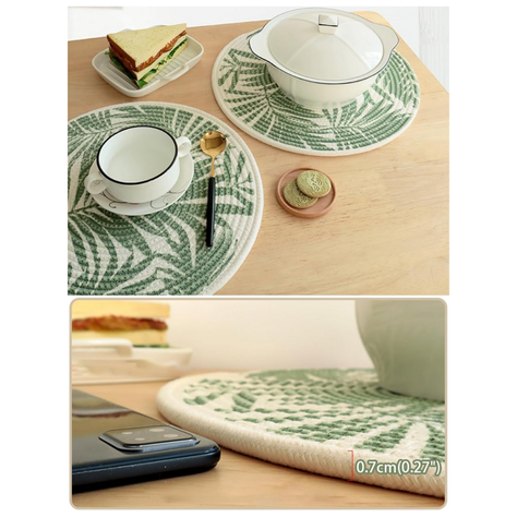 Set 2 Base Para Olla Cosas Calientes Individuales Verde-7