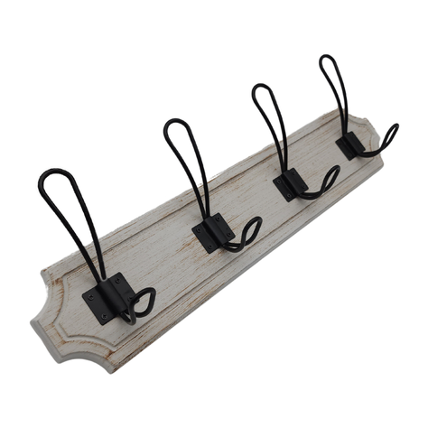 Perchero De Pared Colgador Vintage 4 Ganchos Dobles Blanco-4