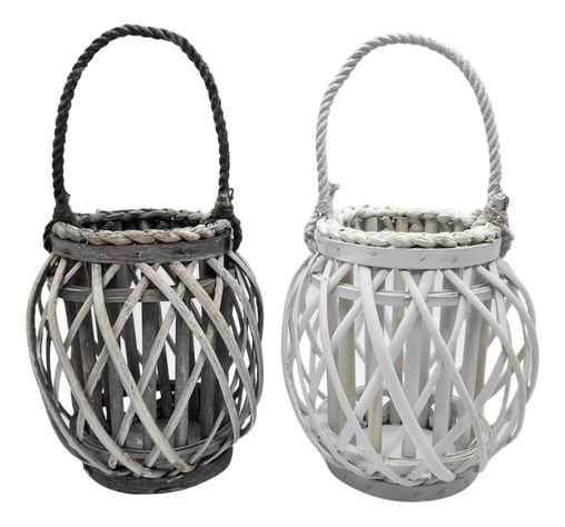 Candelabro Porta Vela Mimbre Rustico Gris Terraza Decoracion-5