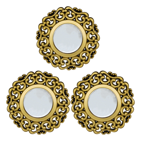 Set 3 Marcos De Espejos Estilo Arabe Decorativo Dorado Deco-0