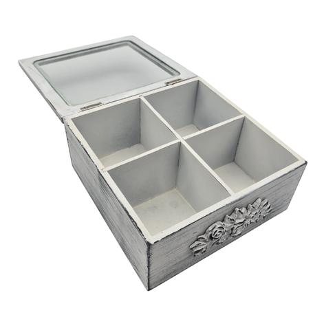 Caja De Te Porta Te Caja Para El Te Gris 4 Divisiones-1